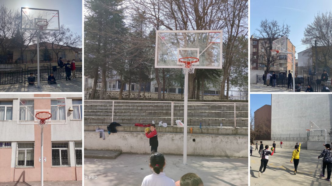 Tekirdağ Gençlik ve Spor İl Müdürlüğünden Özel İdare İlkokulu ve Yavuz Sultan Selim Ortaokulunun Spor Alanlarına Destek