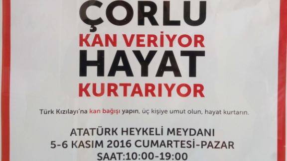 Türk Kızılayı Çorlu Şubesi Kan Bağışı Kampanyası
