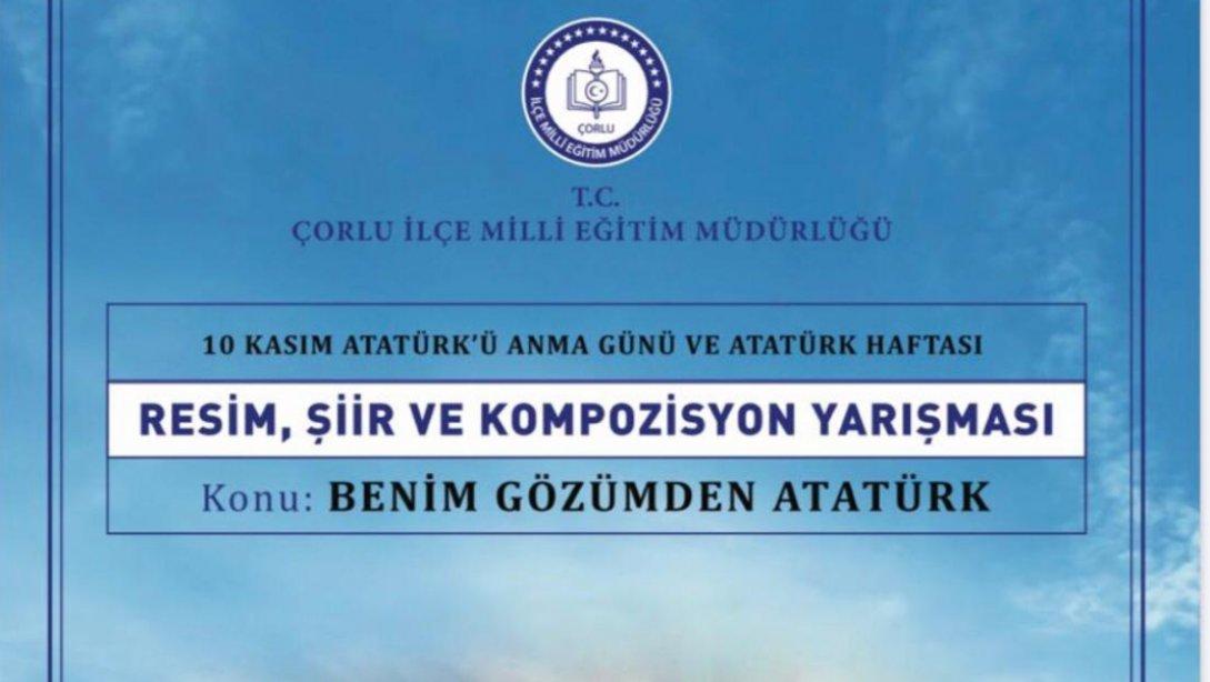 10 Kasım Atatürk'ü Anma Günü ve Atatürk Haftası Resim, Şiir ve Kompozisyon Yarışması